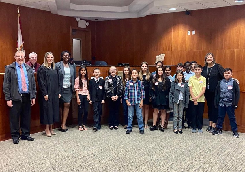Students participated in a mock trial with help from Judge Rebecca White, Assistant State Attorney Ashley Albright and Public Defender Keandrea Davis.